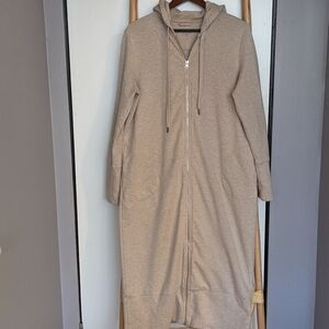 Garnet Hill Long Hooded Sweatshirt Jacket